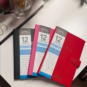 Red, Pink, and Black 12-Month Planners - YOU PICK